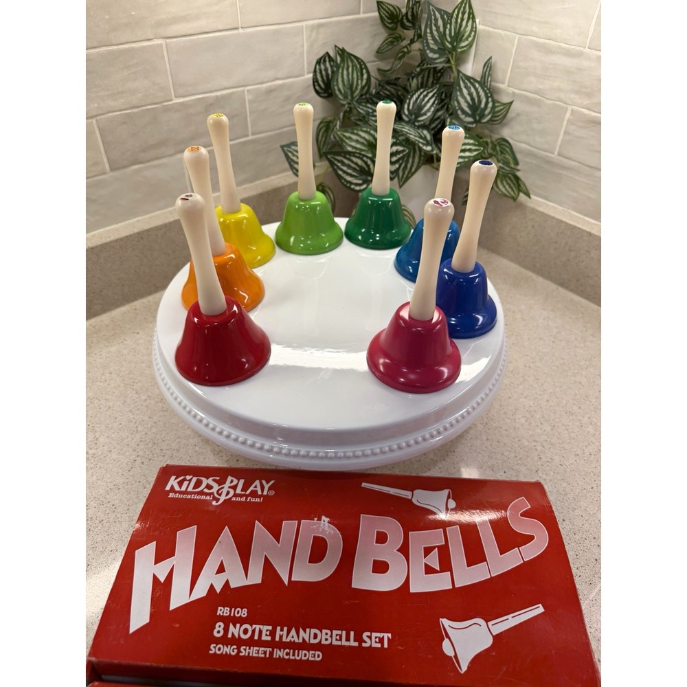 Kidsplay Hand Bells RB108 8 Note Handbell Set Used No Sheet Music Original Box